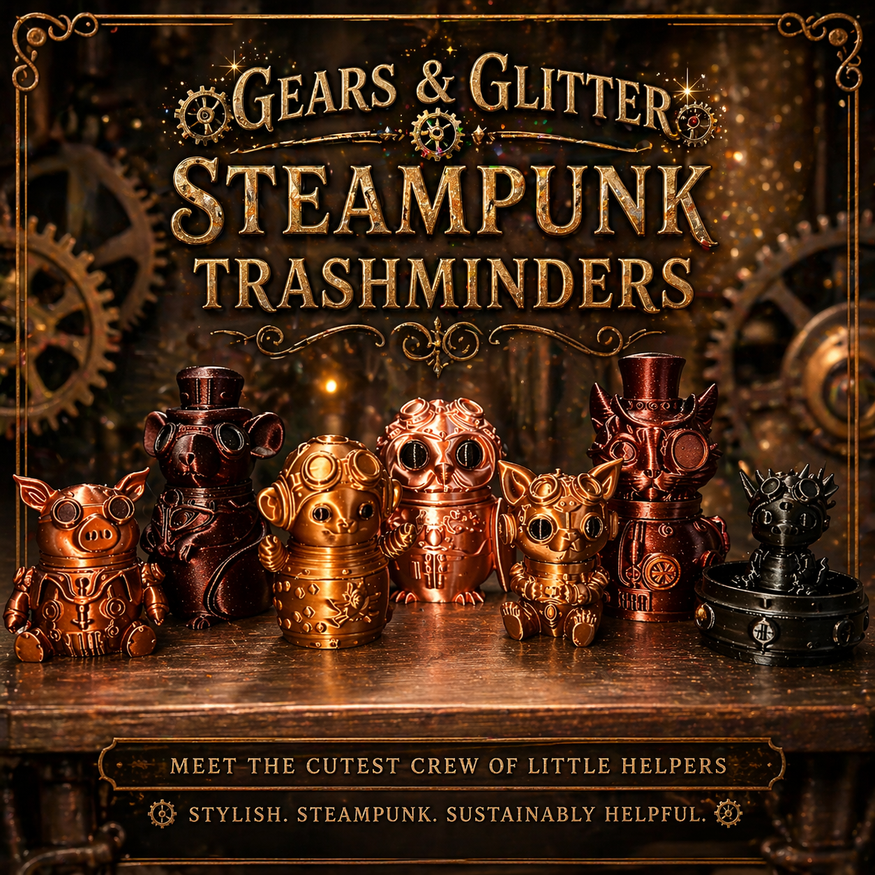 Gears & Glitter Steampunk Trashminders