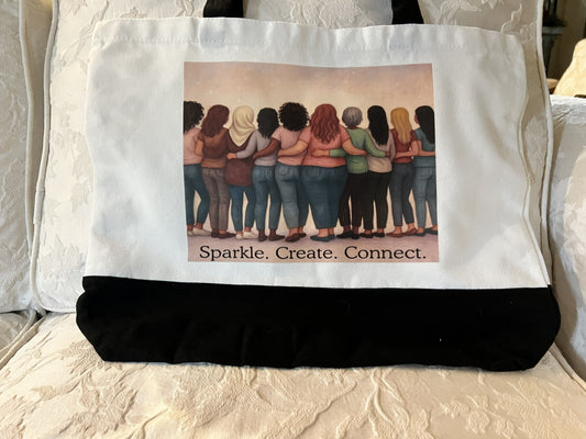 Sparkle. Create. Connect. Squad. Tote