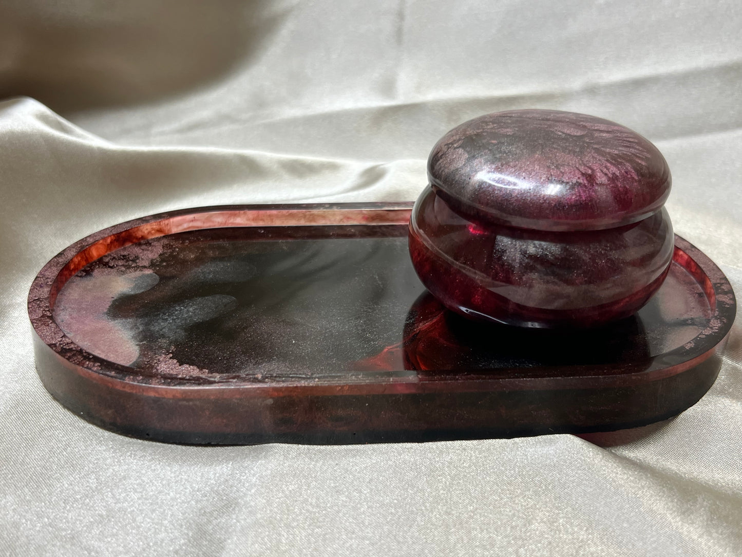 Miranda Made | Crimson Noir | Trinket Tray & Trash Pot Set