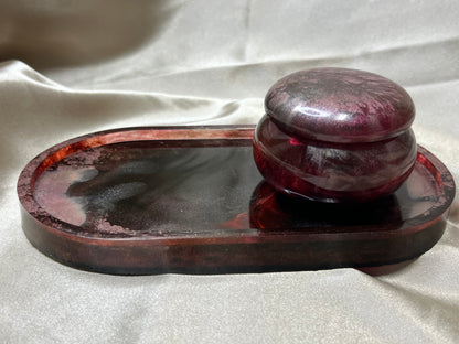Miranda Made | Crimson Noir | Trinket Tray & Trash Pot Set
