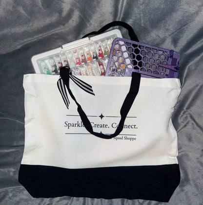 Sparkle. Create. Connect. Canvas Tote Bag