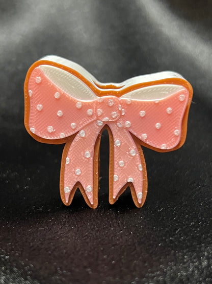 Pretty in Pink Bow Straw Topper